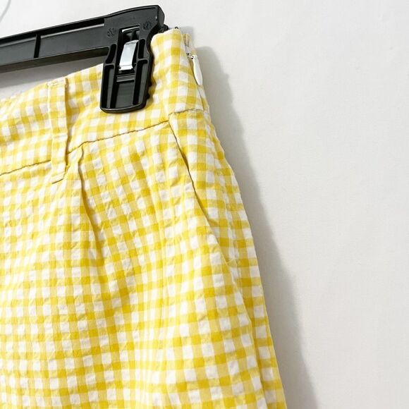 🟢a new day Yellow and White Plaid High Waist Shorts Size 4 - Picture 5 of 7